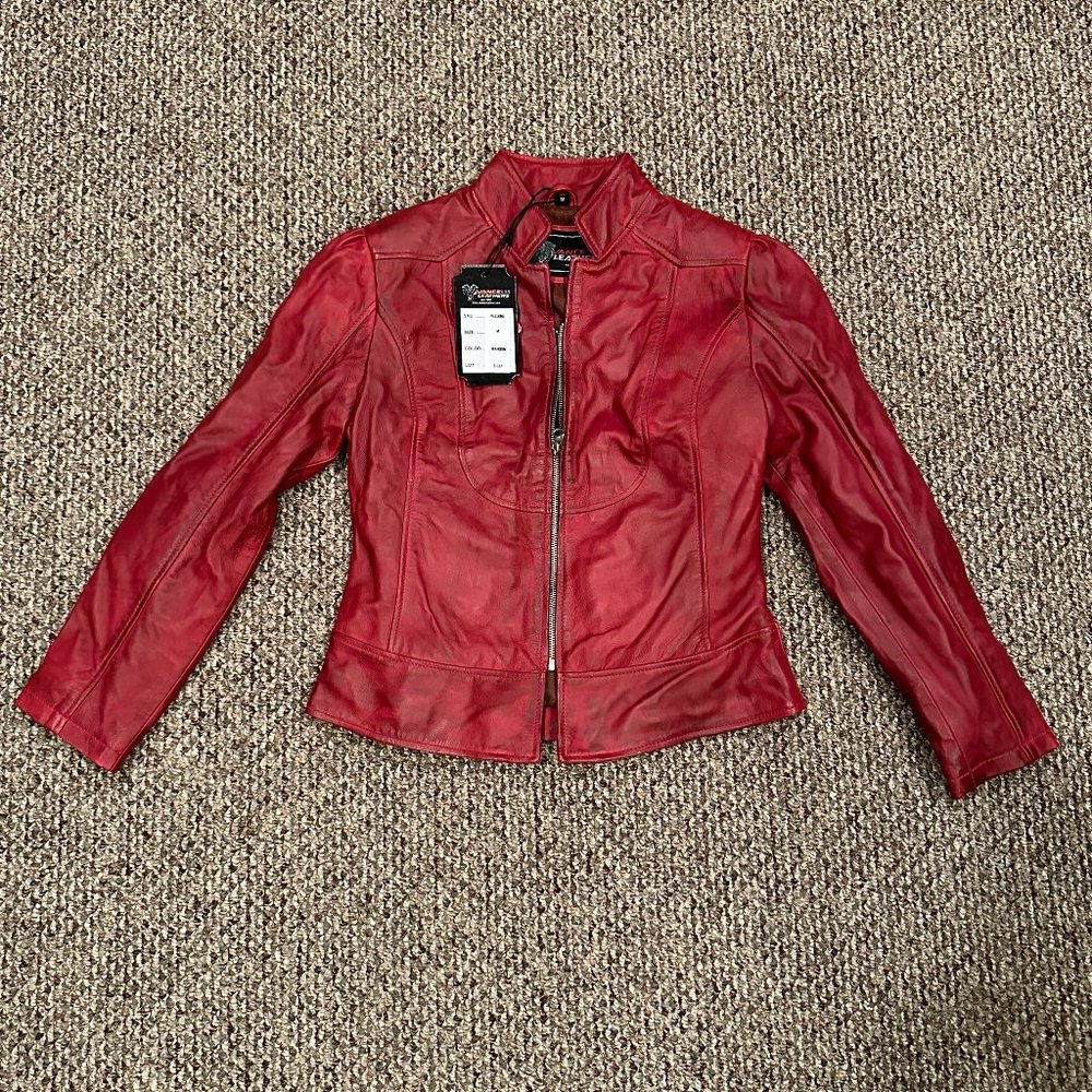 Vance Leathers VL650BU 'Maya' Ladies Premium Soft Lightweight Burgundy Fitted